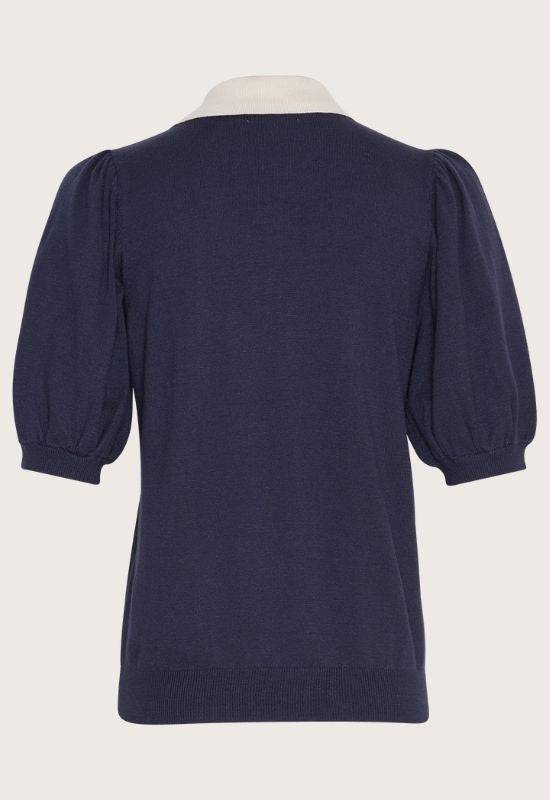 Moss Copenhagen Short Sleeve Navy Knit - Your Style Your Story