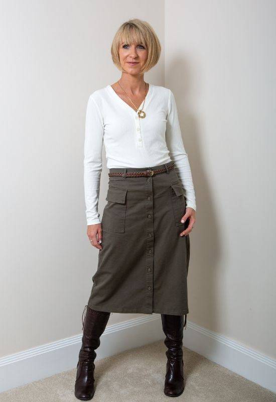 Moss Copenhagen Skirt with Side Pockets & Front Buttons - Your Style Your Story