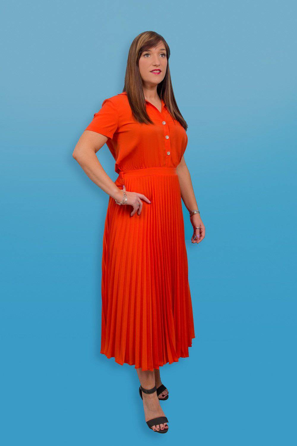 Long orange dress