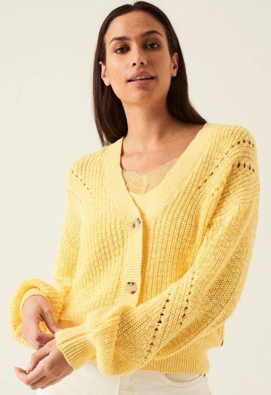 The Rosa Garcia Yellow Cardigan with Hole Pattern - Your Style Your Story