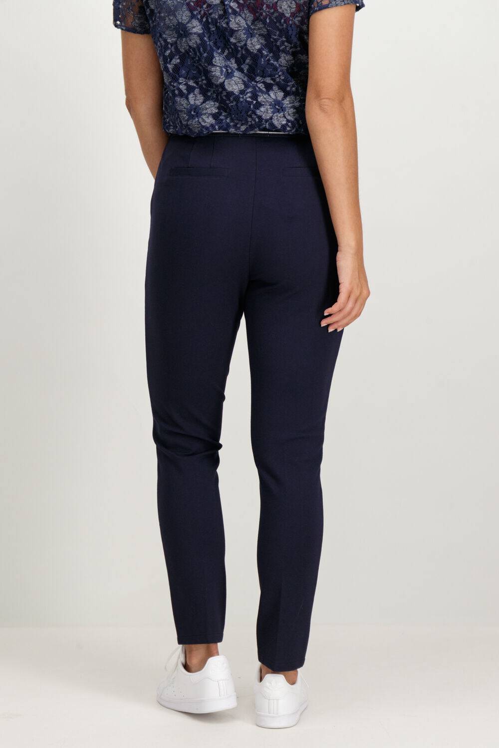 Navy Blue Garcia Trousers with a zip closure - Your Style Your Story