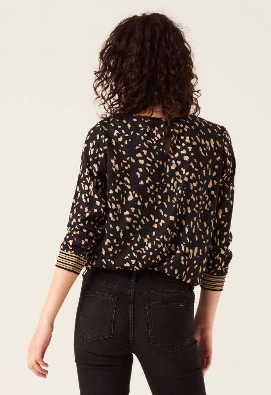 Garcia Black EcoVero Blouse with Allover Print - Your Style Your Story