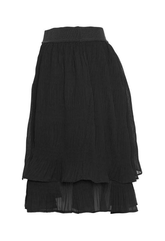Ladies black ruffle skirt cheap