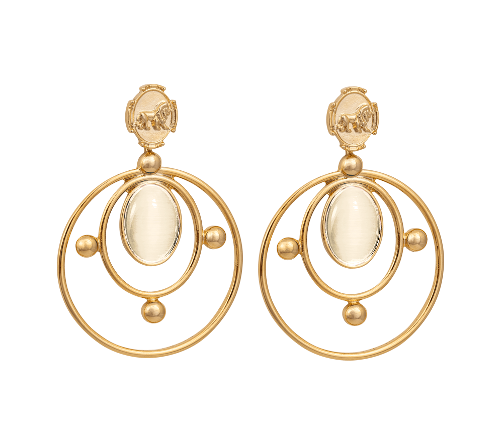 IOAKU Elipse Earrings Gold White - Your Style Your Story
