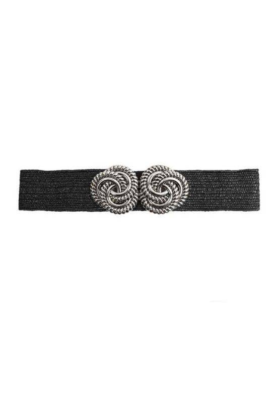 Ladies black elasticated belt hotsell