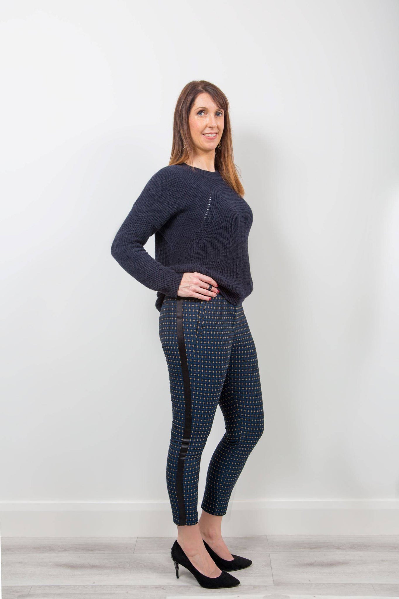 Coster Copenhagen Navy Knit with Hole Pattern In Seawool - Your Style Your Story