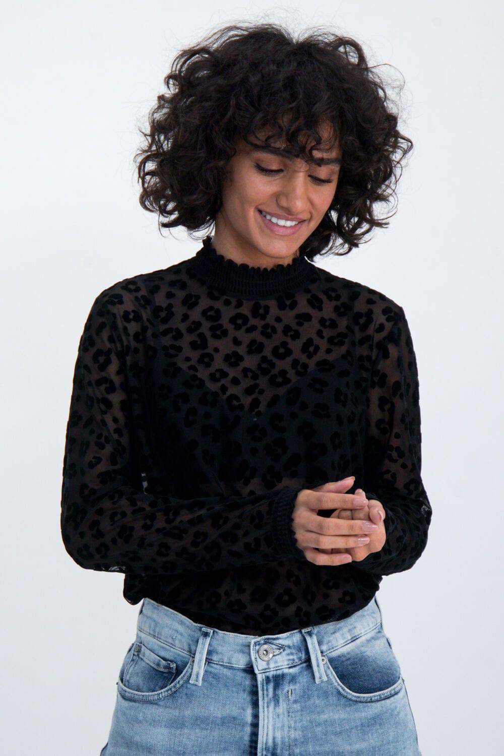 Garcia Black Mesh Top - Your Style Your Story
