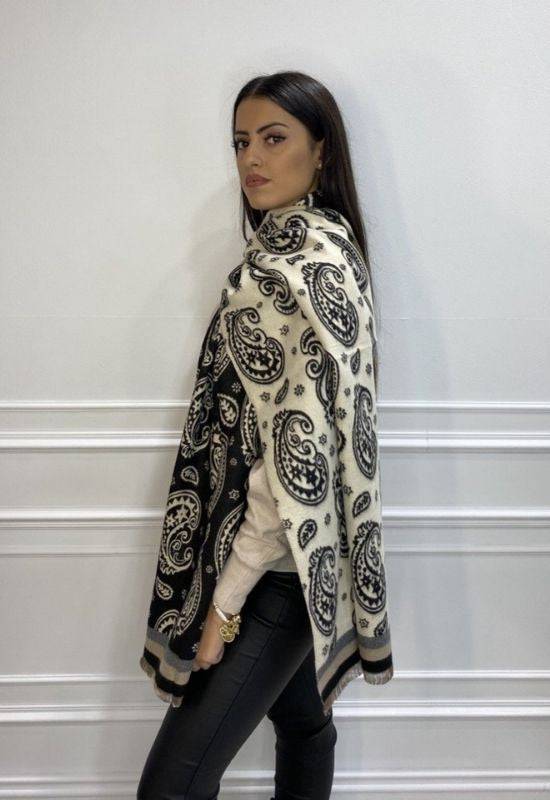 Black & Cream Reversible Wrap Scarf - Your Style Your Story