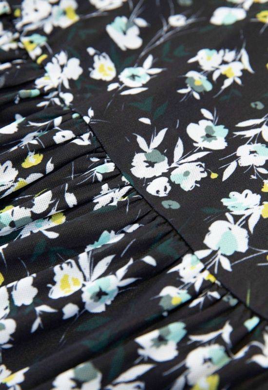 Garcia long black dress with allover flower print - Your Style Your Story
