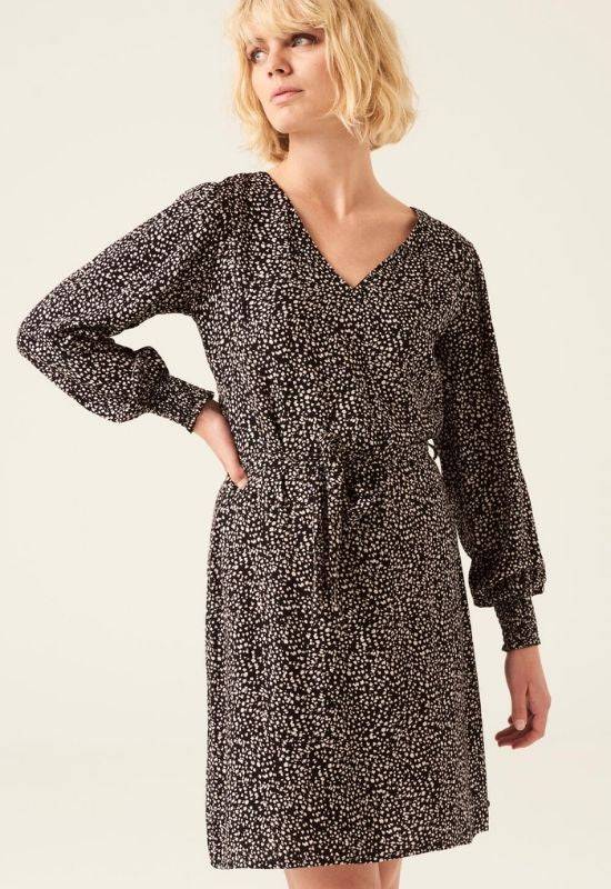 Garcia Black EcoVero Dress with Allover Print - Your Style Your Story