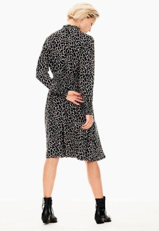 Garcia Black Dress with Giraffe Print & Long Sleeves - Your Style Your Story