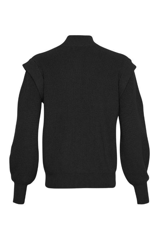 Moss Copenhagen Black Pullover with Puff Sleeves - Your Style Your Story