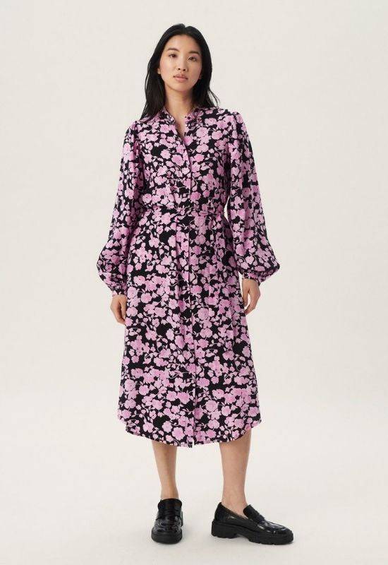 Moss Copenhagen Black Shirt Dress in Floral Print - Your Style Your Story