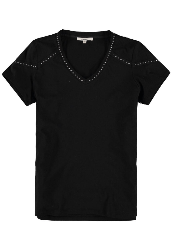 Black Garcia t-shirt with diamantes along neckline and shoulders - Your Style Your Story