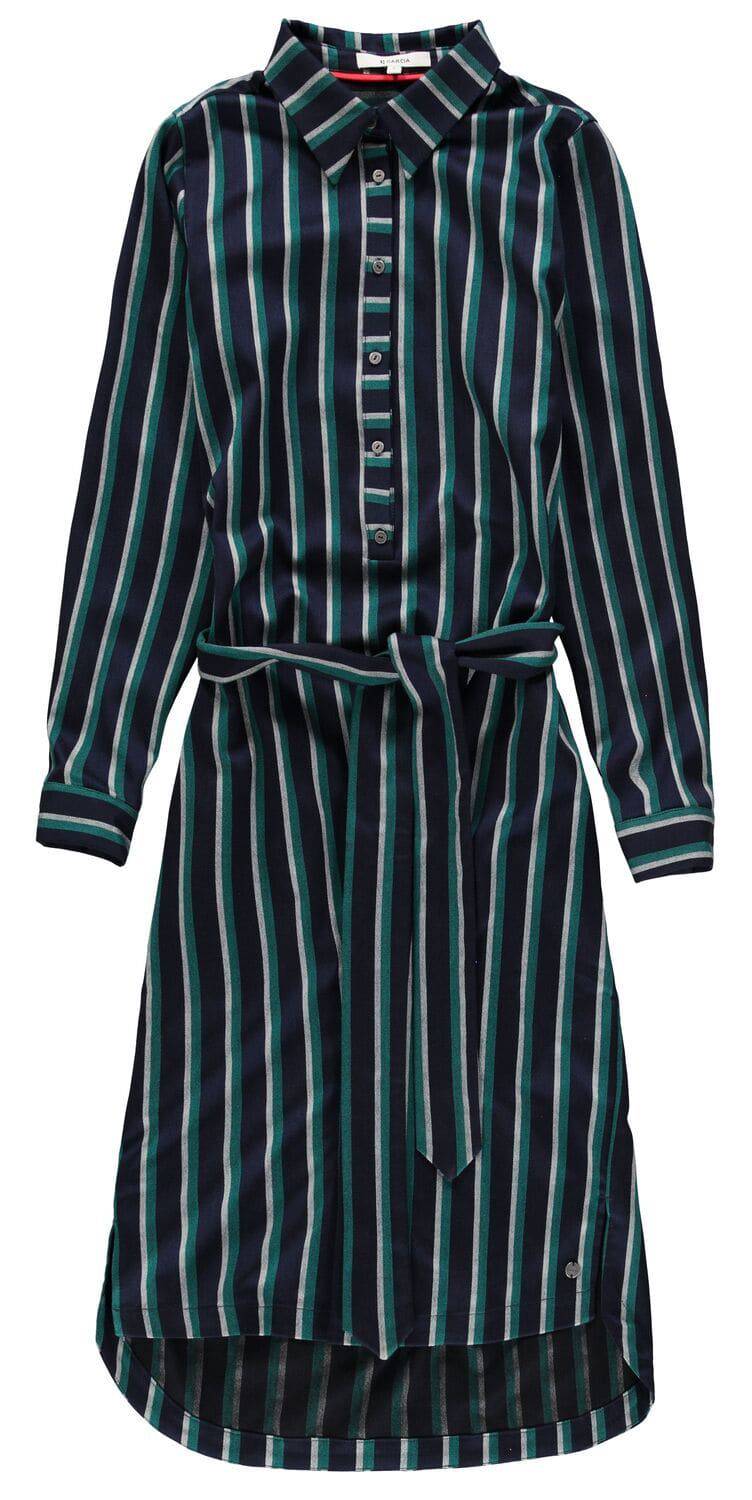 Dark blue Garcia dress with Green Stripes - Your Style Your Story
