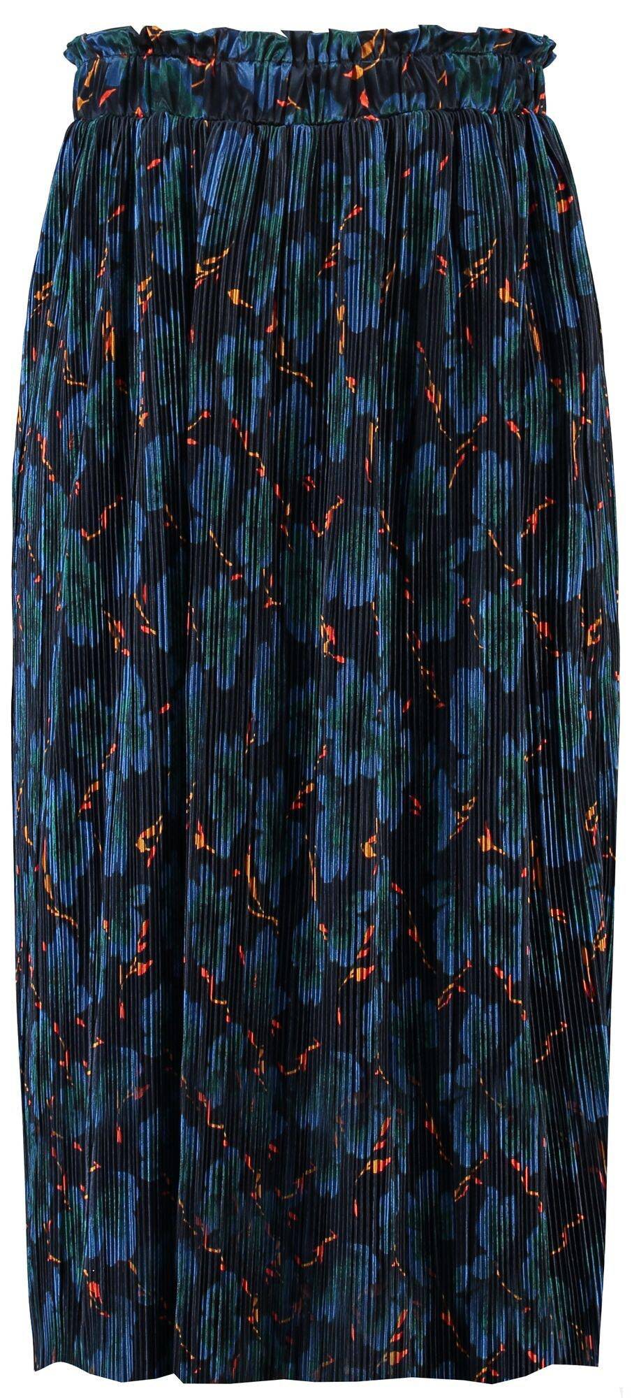 Dark Blue Garcia Lined Skirt with print - Your Style Your Story