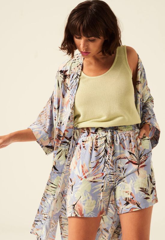 Garcia Blue Kimono Top in Print - Your Style Your Story