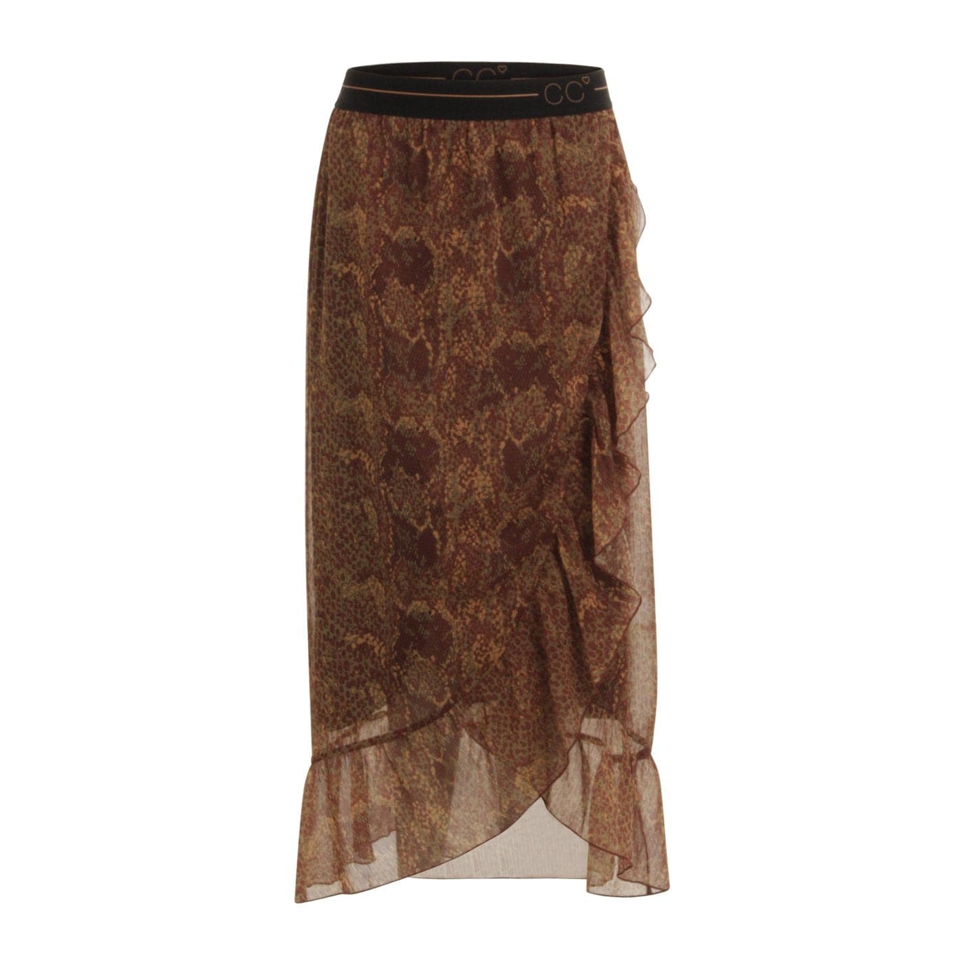Coster Copenhagen Long Skirt with Python Print and Frill - Your Style Your Story