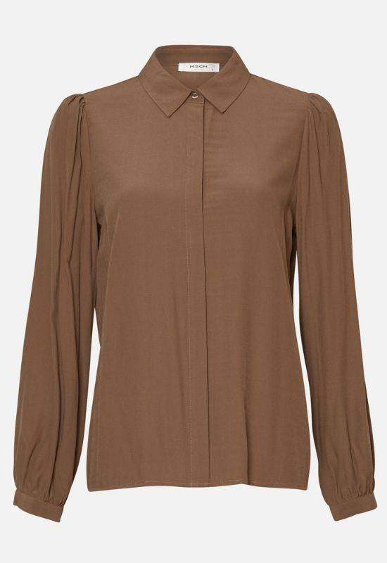 Moss Copenhagen Brown Long-sleeved Shirt - Your Style Your Story