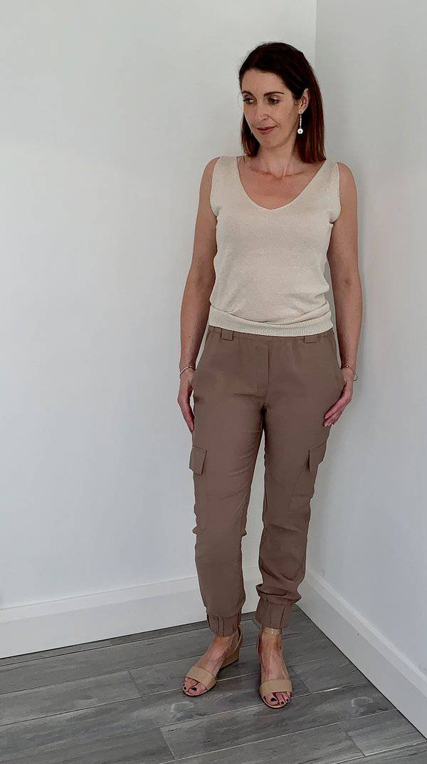 Coster Copenhagen brown trousers with elasticated ankles and side pockets - Your Style Your Story