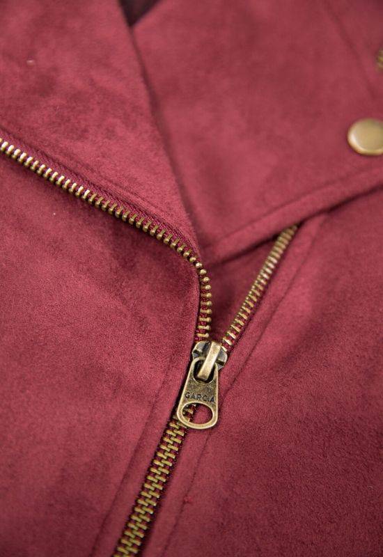 Garcia Burgundy Suedine Biker Jacket Your Style Your Story