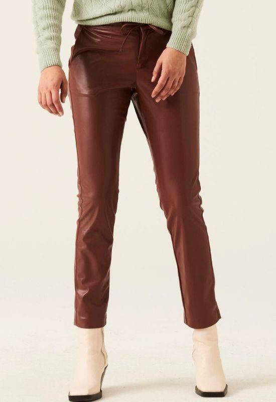 Garcia Chocolate Faux Leather Trousers - Your Style Your Story
