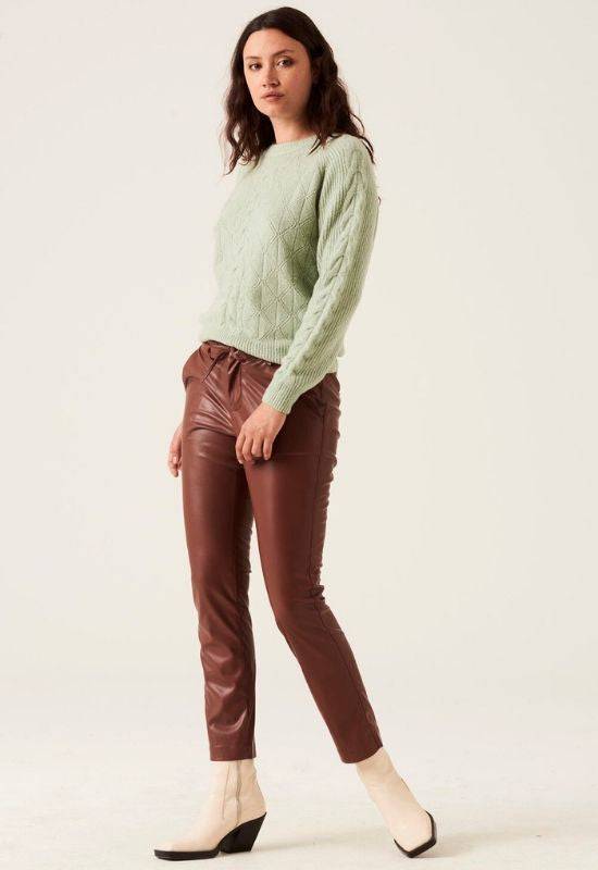 Garcia Chocolate Faux Leather Trousers - Your Style Your Story