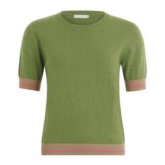Coster Copenhagen Short Sleeve Green Jumper in Seawool - Your Style Your Story