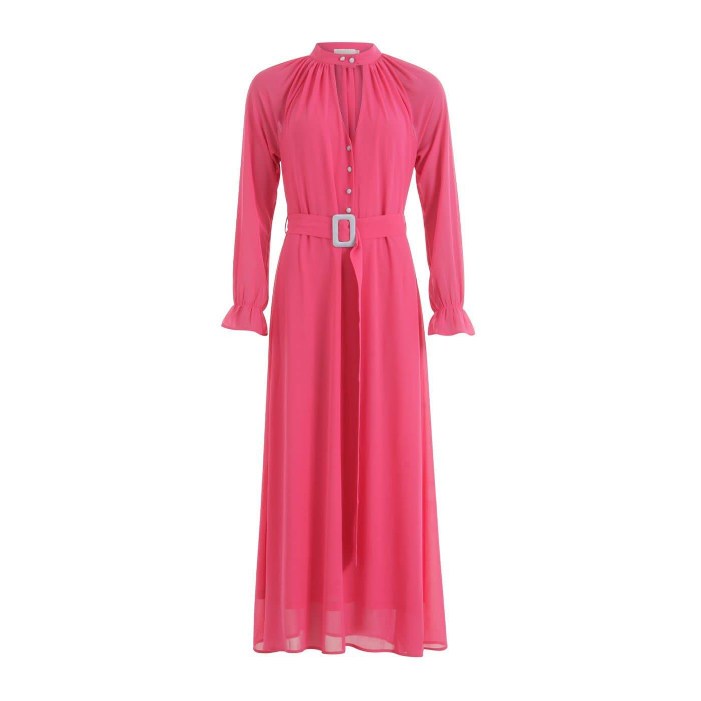 Coster Copenhagen Long Pink Dress with Buckle Closure - Your Style Your Story