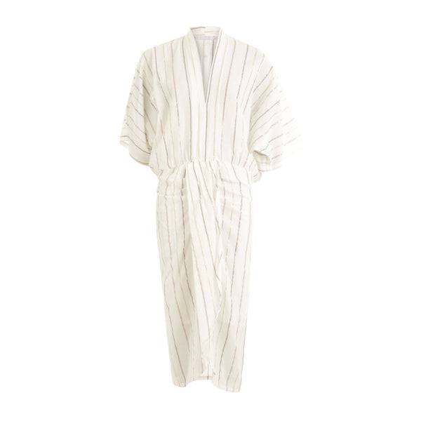 Coster Copenhagen white dress w. draped skirt and v-neck - Your Style Your Story
