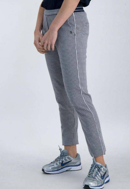 Check Garcia Trousers with Elasticated Waist - Your Style Your Story