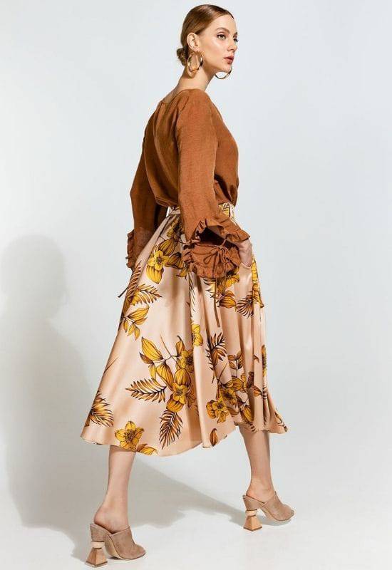 Access Fashion Gold Fern Pattern Skirt - Your Style Your Story