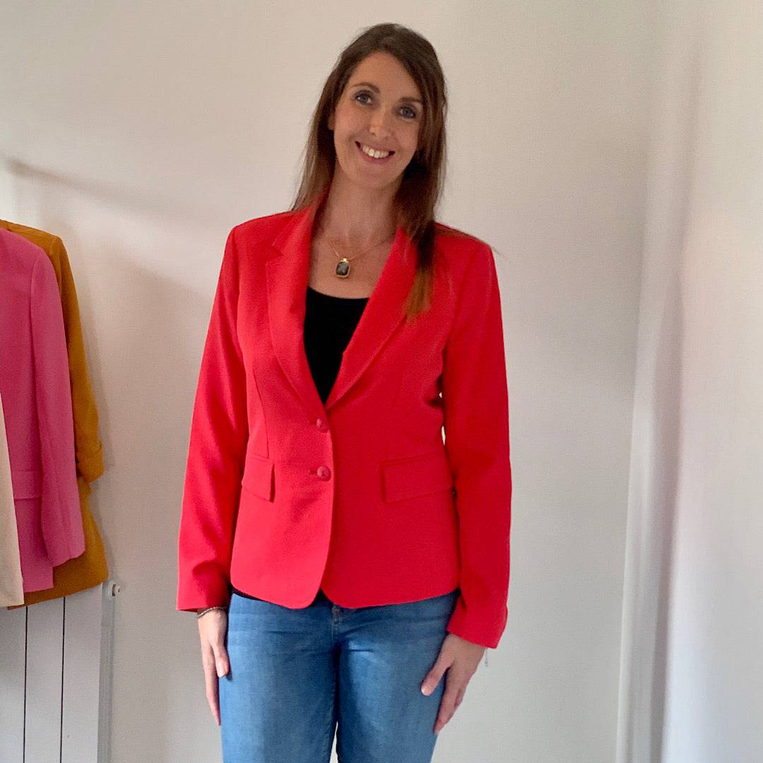Access Fashion Tailored Coral Red Blazer - Your Style Your Story