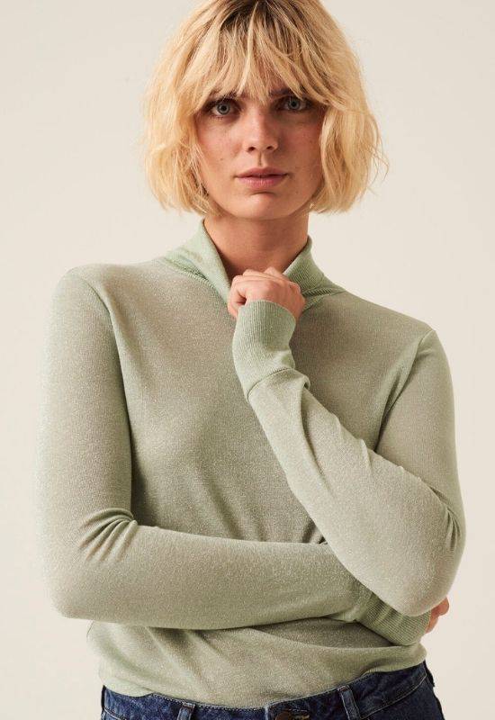 Garcia Mint Green Roll Neck Top - Your Style Your Story