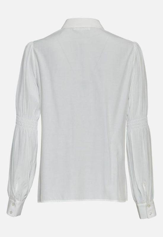Moss Copenhagen White Shirt with Smock Sleeve Detail - Your Style Your Story