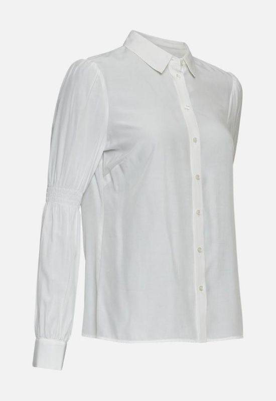 Moss Copenhagen White Shirt with Smock Sleeve Detail - Your Style Your Story
