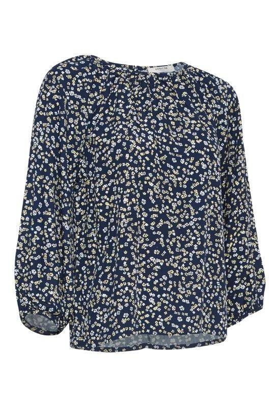 Moss Copenhagen Navy Blouse in Allover Floral Design - Your Style Your Story