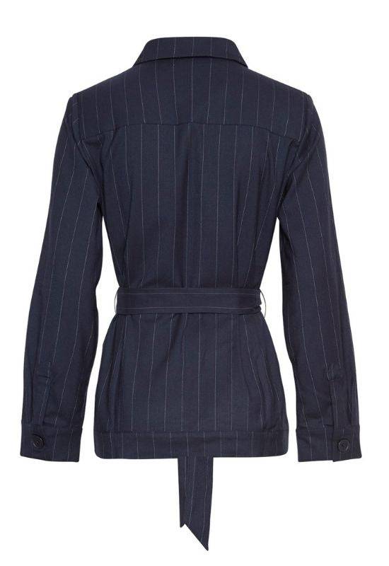 Moss Copenhagen Navy Jacket with Stripes - Your Style Your Story