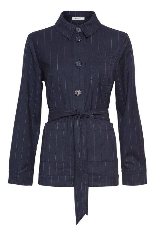 Moss Copenhagen Navy Jacket with Stripes - Your Style Your Story