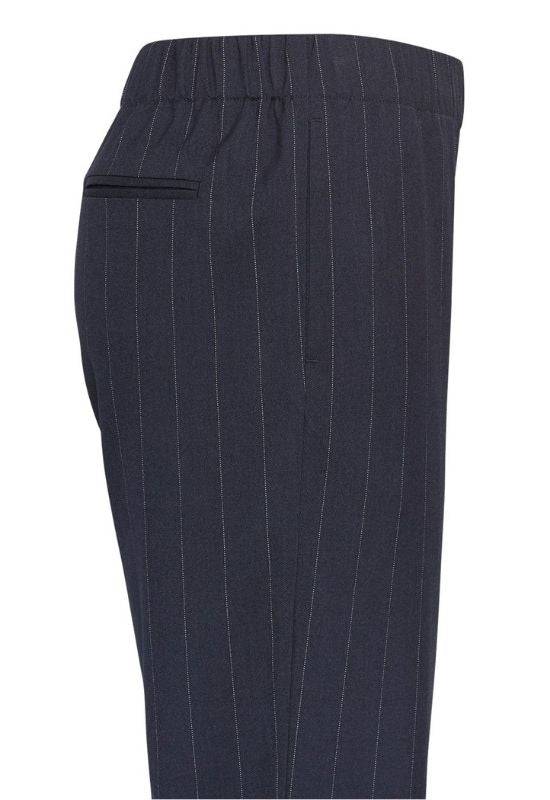 Moss Copenhagen Navy Trousers with Stripes - Your Style Your Story