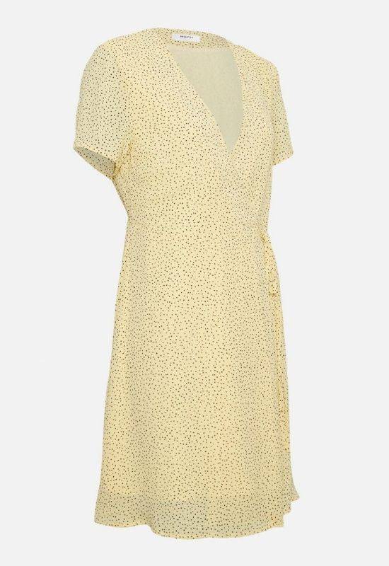 Moss Copenhagen Pale Yellow Wrap Dress