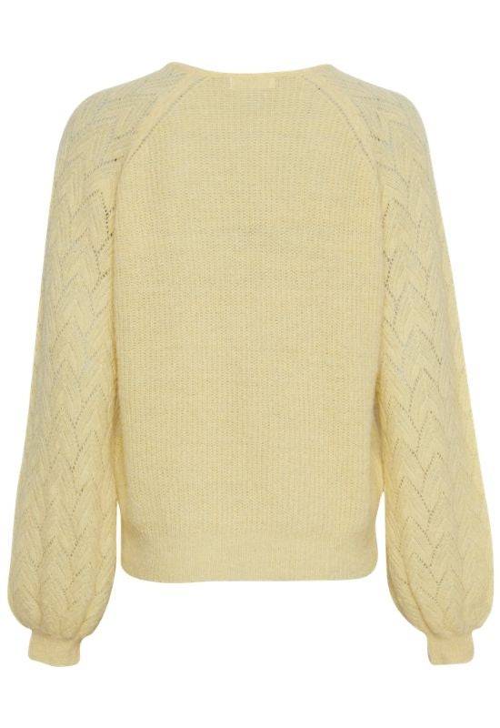Moss Copenhagen Pale Yellow Puff Sleeves Knit - Your Style Your Story