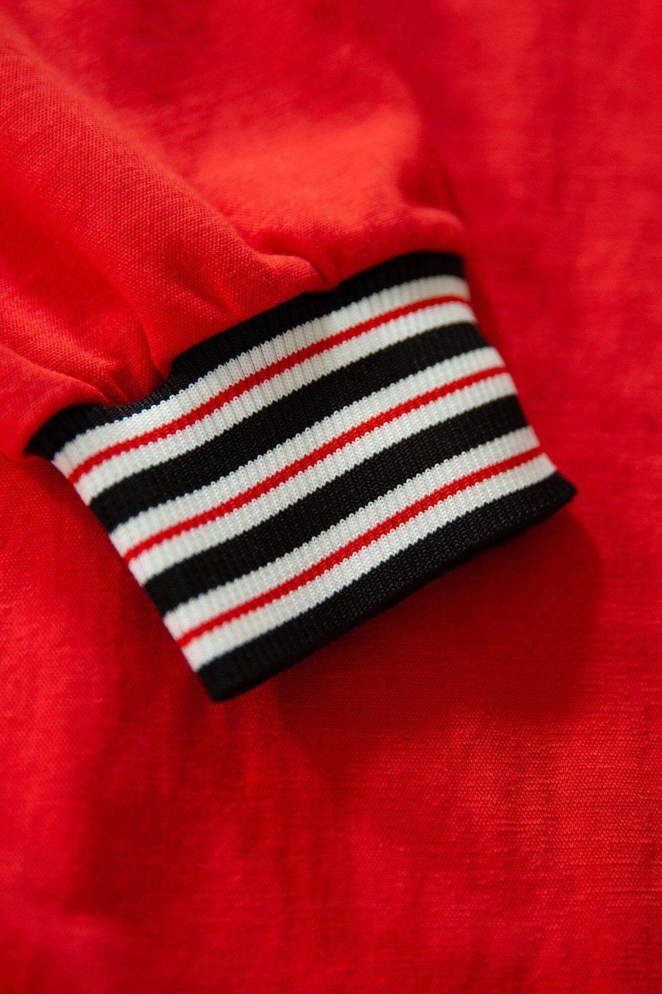 Red Garcia Dress with Striped Borders - Your Style Your Story