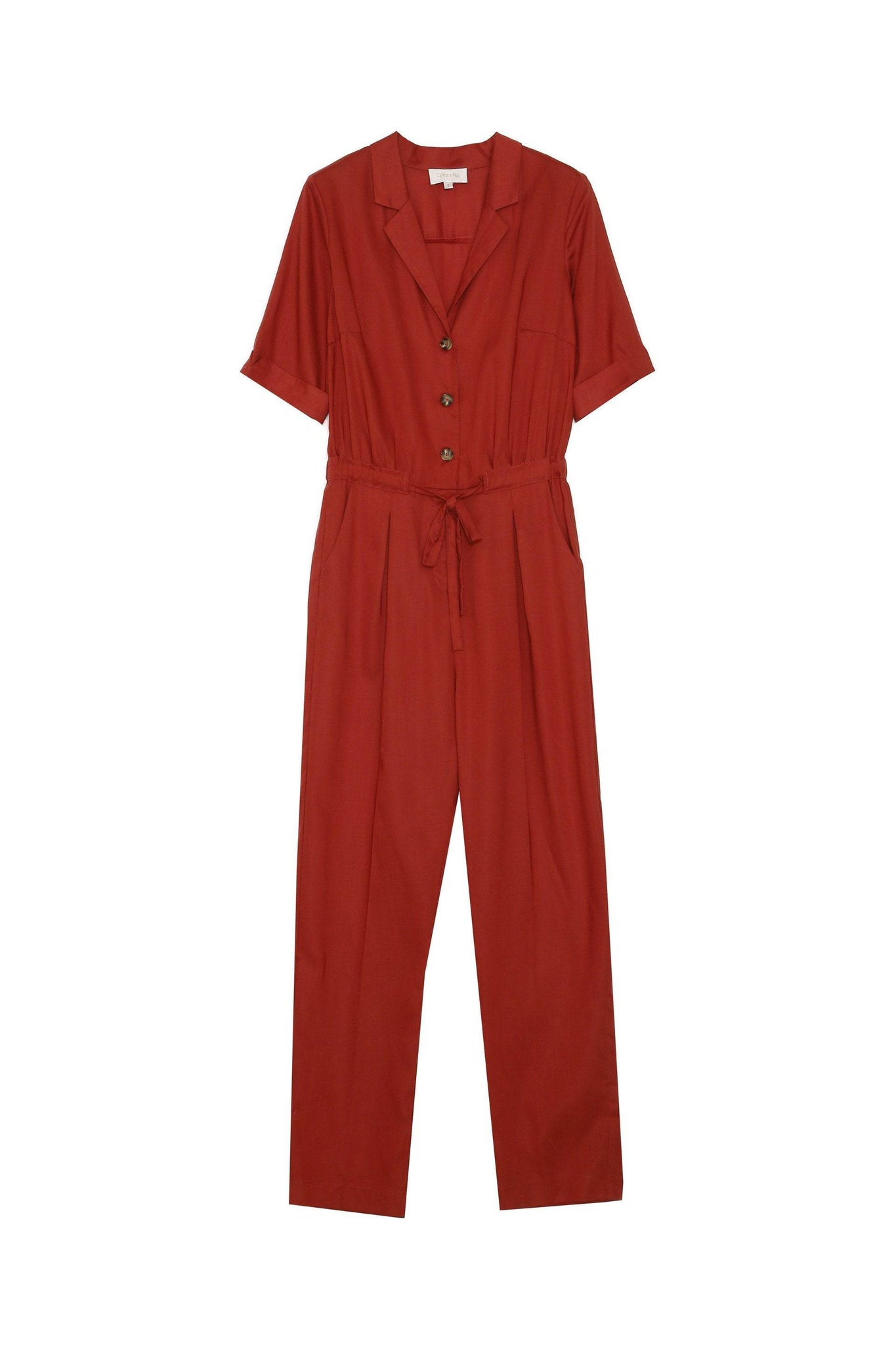 Grace & Mila Red Jumpsuit with sliding belt - Your Style Your Story