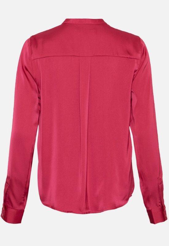Moss Copenhagen Mandarin Collar Bright Pink Shirt - Your Style Your Story