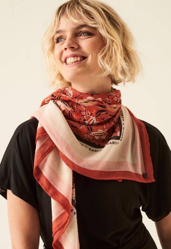 Garcia Red Scarf with Print - Your Style Your Story