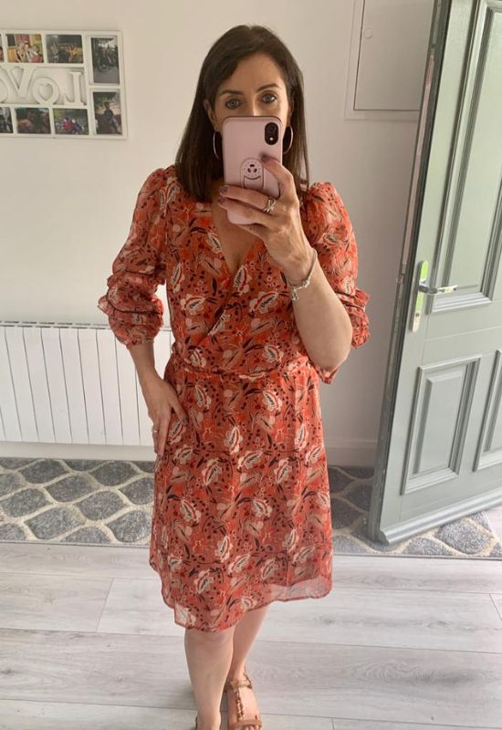 Garcia Red Dress in Allover Print