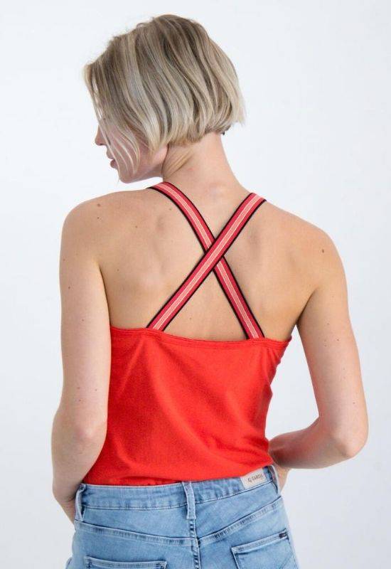 Poppy Red Sleeveless Garcia Top - Your Style Your Story