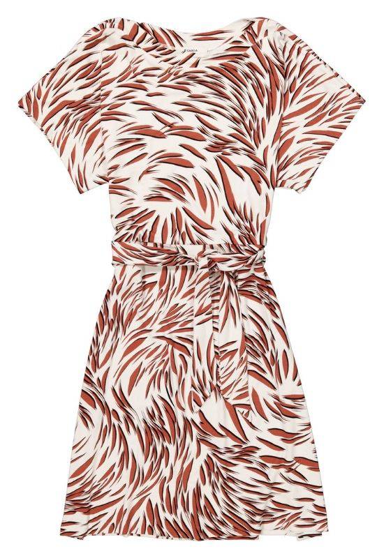 Garcia White Dress in Red Print - Your Style Your Story