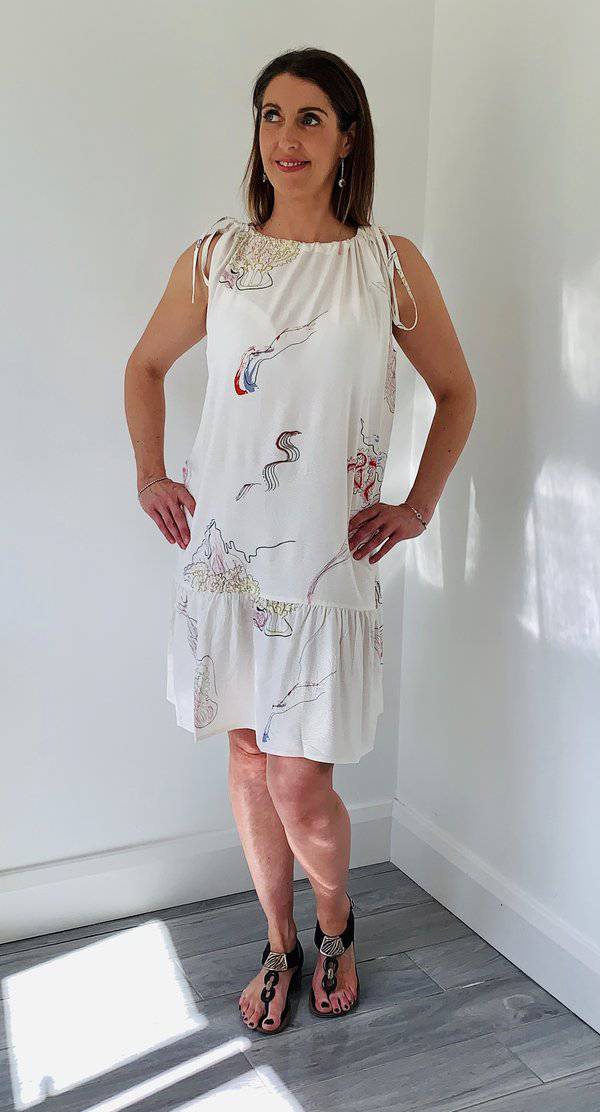 Coster Copenhagen white dress in eco friendly viscose with jellyfish print - Your Style Your Story